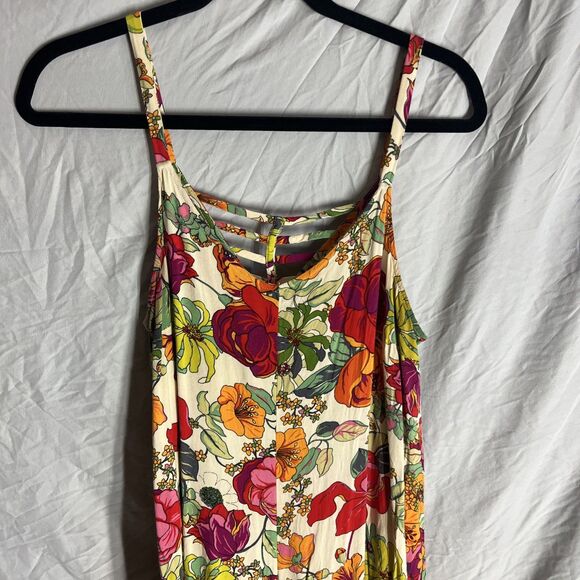 Ivy Street Vibrant Floral Print Jumpsuit Large Womens Wide Leg Beachy Summer - Picture 2 of 10